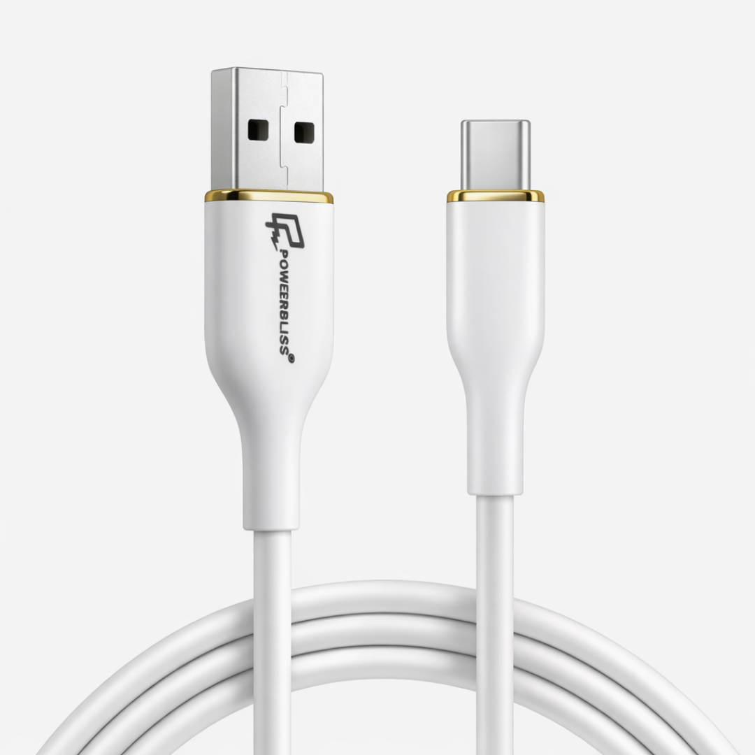 Powerbliss Gold Silicon Cable ( USB to Type C )