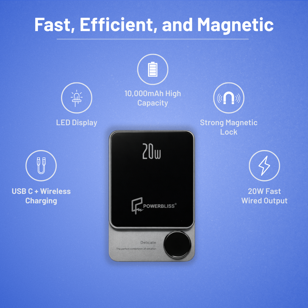Powerbliss 10K Mah Magsafe Wireless Power Bank Ultra