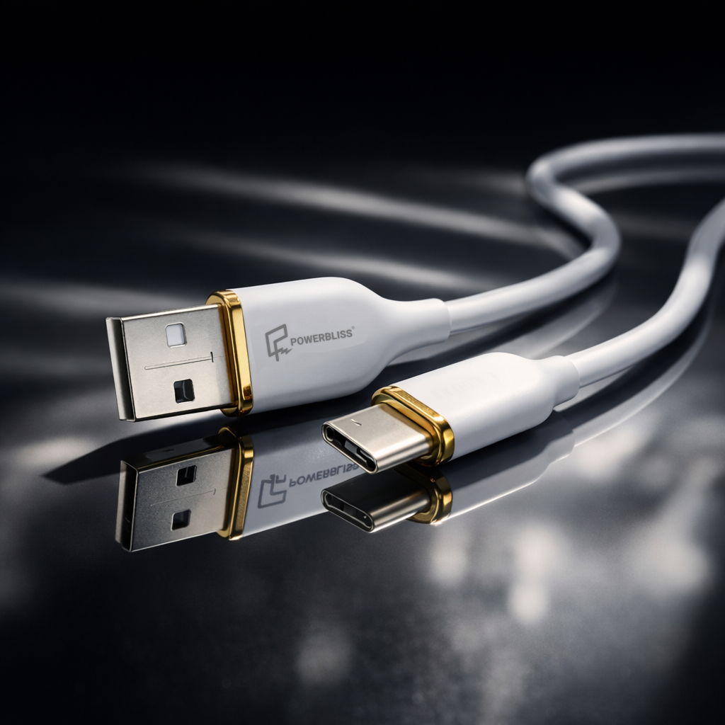 Powerbliss Gold Silicon Cable ( USB to Type C )